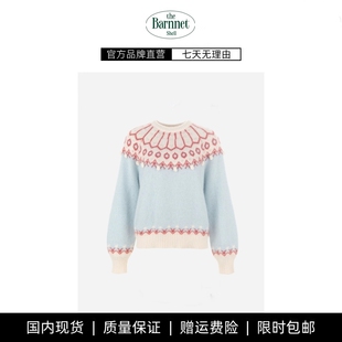 shell韩国费尔岛复古毛衣球球立体装 theBarnnet 饰针织衫 现货