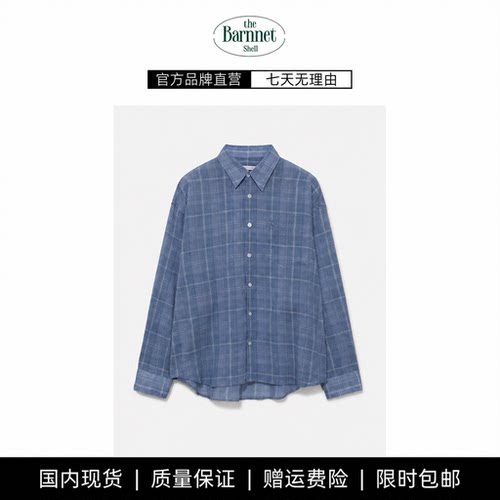 【现货】theBarnnet shell韩东大门简约宽松格纹衬衫防晒外套开衫