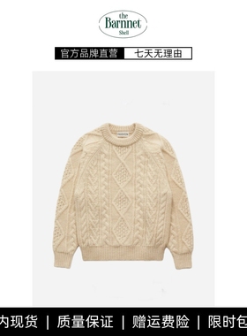 【现货】theBarnnet shell麻花毛衣羊毛feve同款绞花圆领针织衫女