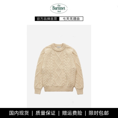 【现货】theBarnnet shell麻花毛衣羊毛feve同款绞花圆领针织衫女