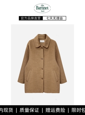 【现货】theBarnnet shell苏丽羊驼毛呢外套韩系女装翻领羊毛大衣