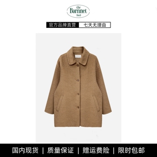 【现货】theBarnnet shell苏丽羊驼毛呢外套韩系女装翻领羊毛大衣