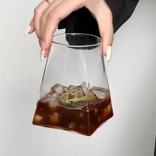 女生感设计感 家用水杯高级ins风子牛奶杯冰玻璃杯小众咖啡杯美式