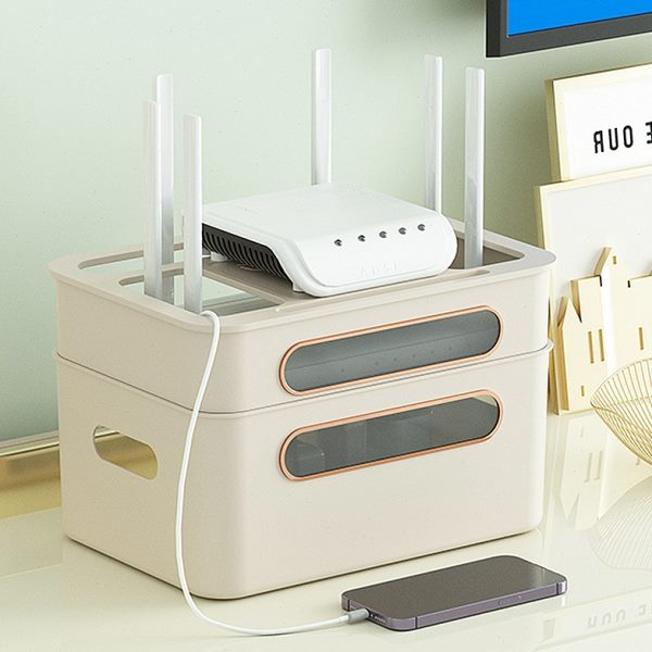 家用理线器收纳盒客厅盒子wifi路由器无线机顶盒置物架