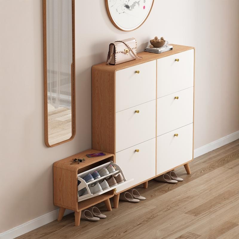 实木户北欧薄鞋代用门口简30019约现柜入门梯翻柜斗楼c版玄超家关