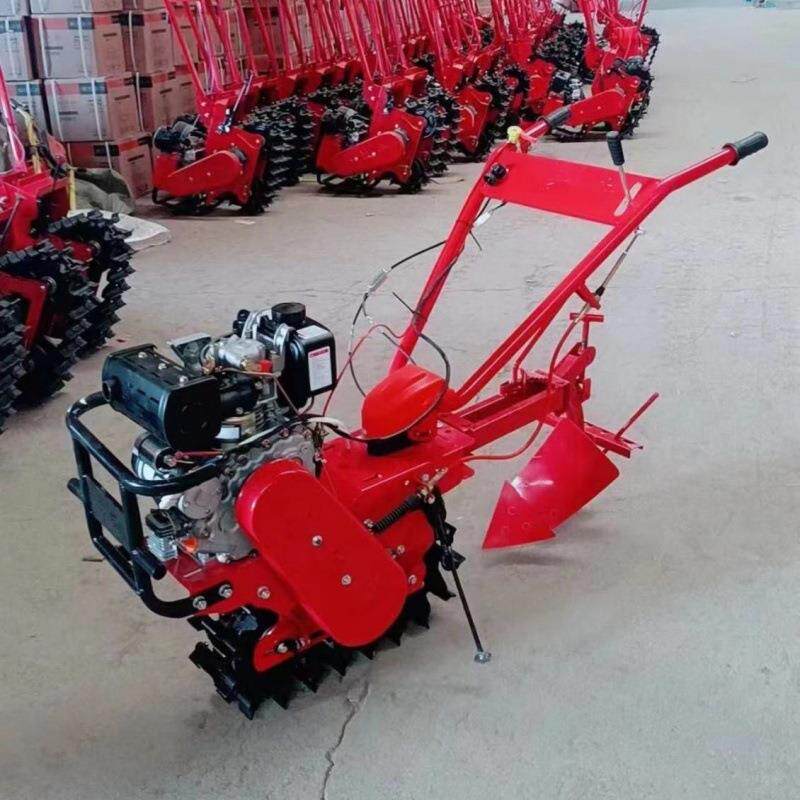 链轨微耕机汽油多功能农用开沟机犁地柴油耕地机播种施肥翻转犁