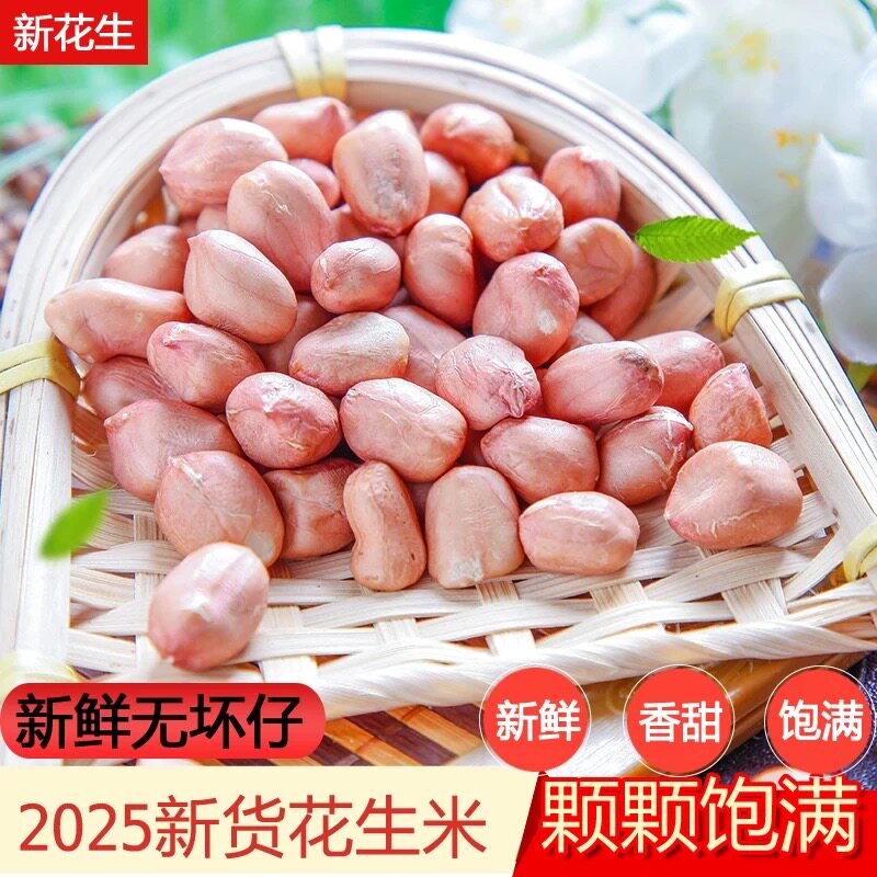 2025特级生花生米花生仁新鲜花生新货榨油农家自种粉白皮大颗粒