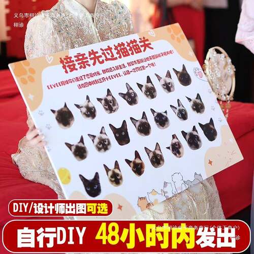 定制结婚接亲游戏找宠物猫咪狗狗婚礼创意整蛊新郎伴郎堵门道具