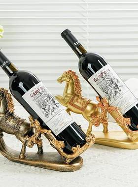 创意马鹿红酒架摆件高档轻奢客厅酒柜工艺品家居玄关装饰布置乔迁