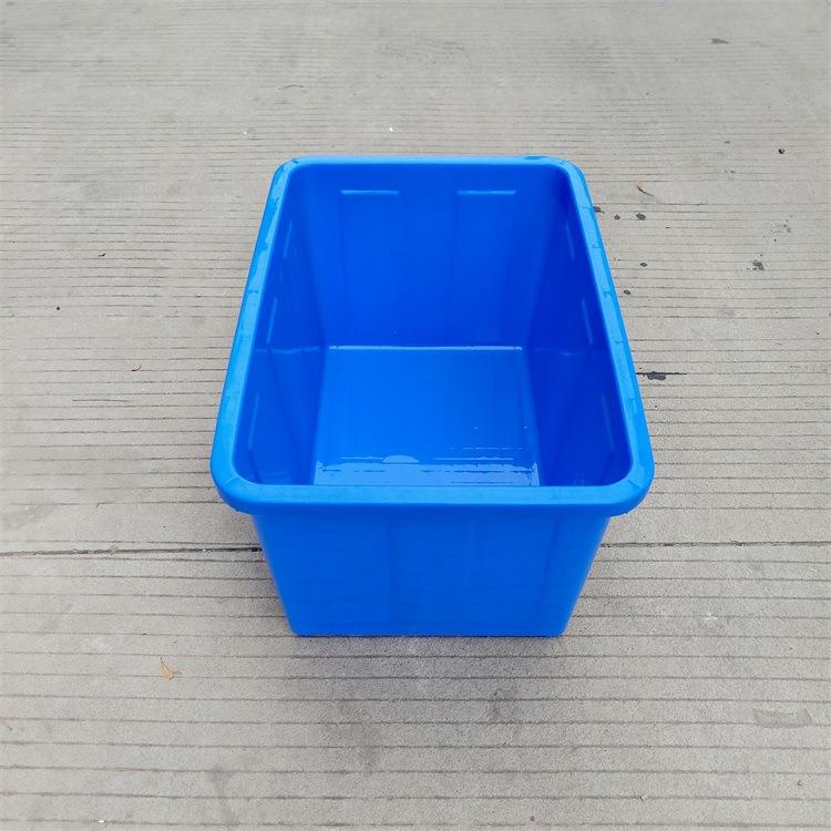 光面塑料水箱90升带盖塑胶周转箱大号储物周转筐有孔密封箱