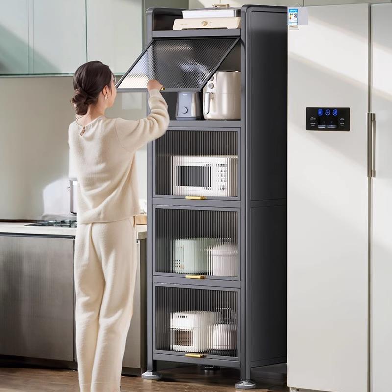 厨房置物架落地多层收纳柜子家用多功能储物柜微波炉橱柜餐边柜无