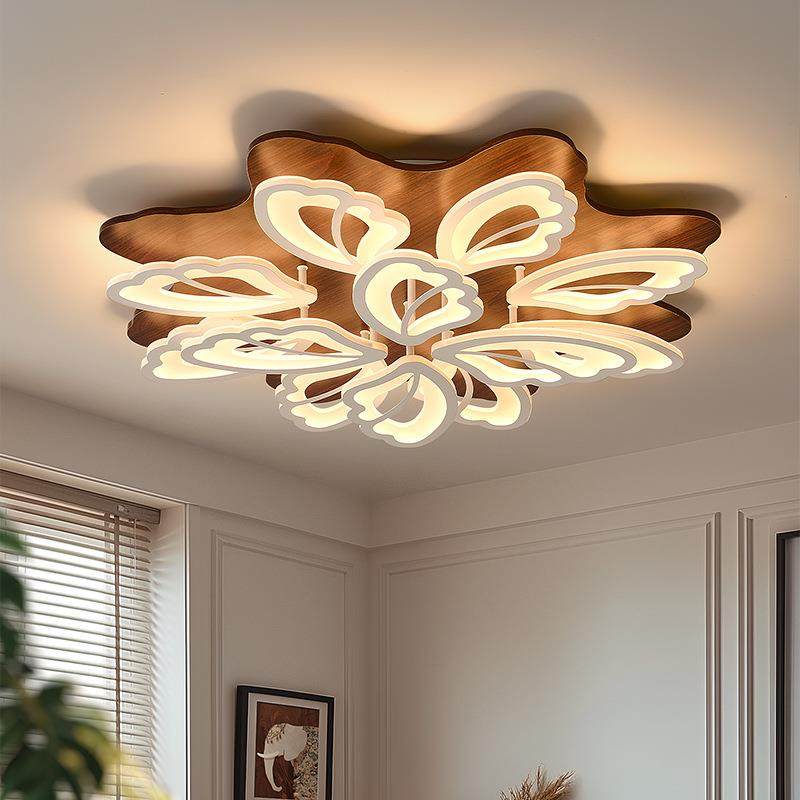 客厅简约现代大气吸顶灯树叶型装饰复古中古风卧室北欧花形吸顶灯
