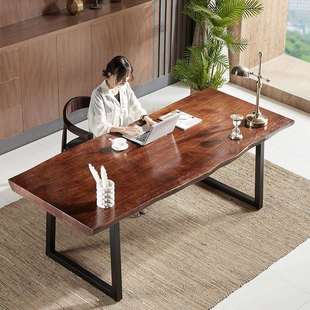 美式实木大板书桌办公电脑桌写字桌椅组合门厅工作台会议桌长桌子