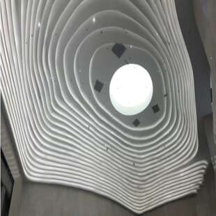 GRG波浪纹吊顶墙面GRG水波纹天花GRG石膏板造型GRG构件生产