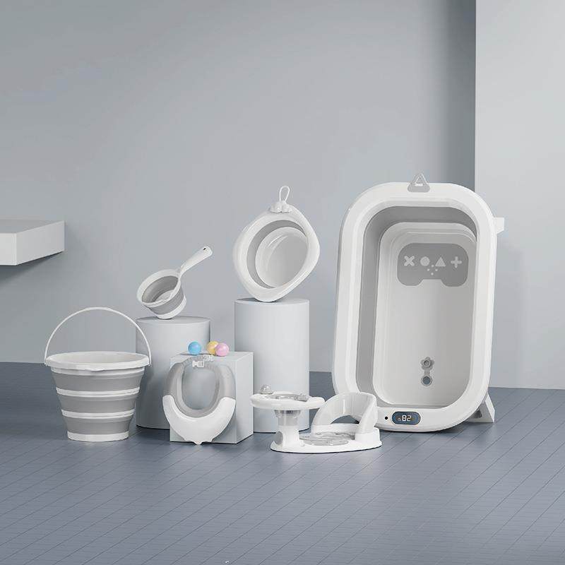 婴儿洗澡盆宝宝浴盆新生幼儿可折叠儿童坐躺大号小孩家用婴儿浴桶