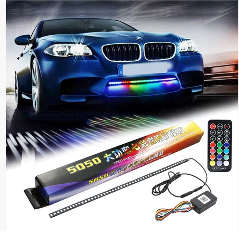 汽车霹雳游侠灯遥控扫描led中网灯5050七彩RGB多模式呼吸灯装饰灯