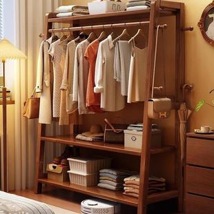 实木衣架落地卧室挂衣架家用衣帽架房间简易放衣服架子床尾收纳架