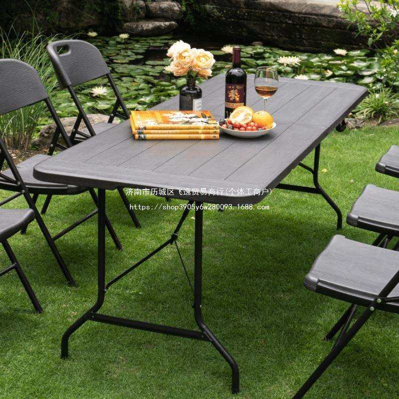 木纹深灰色户外便携家用长条现代简约收纳餐桌阳台免安装折,影音电器,更多影音配件,淘宝优惠券,粉丝福利购,淘宝优惠卷
