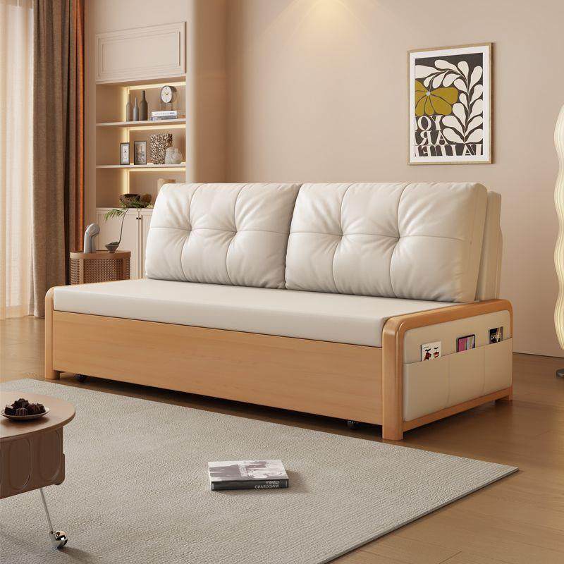 实木沙发床一体折叠可折叠两用小户型客厅多功能储物伸缩简约双人