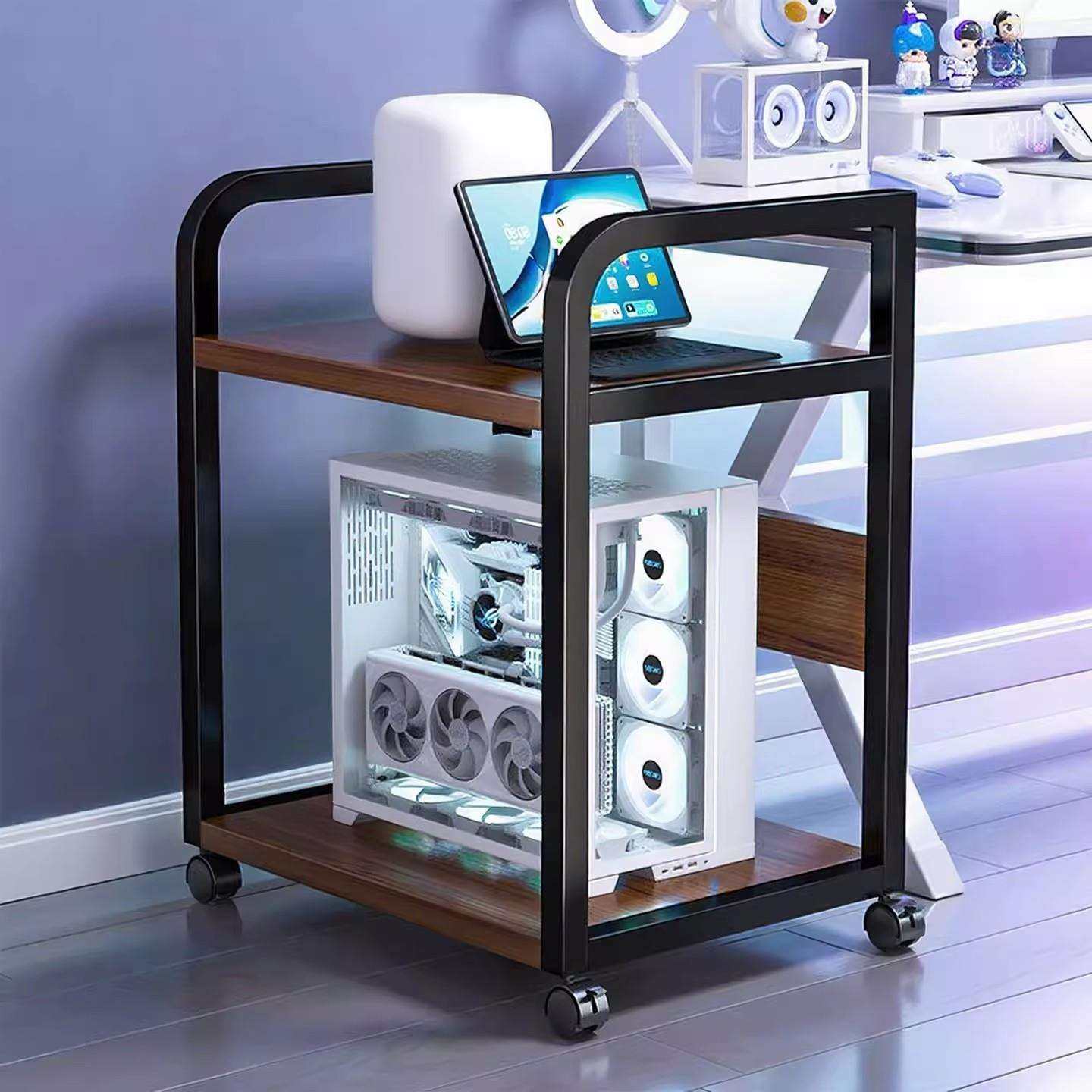 电脑主机支架带滑轮放电脑落地台式机箱托架多层可移动底座置物架