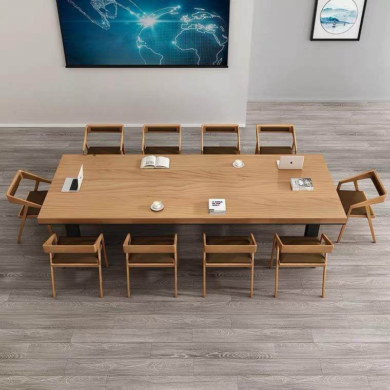 会议桌长桌大型长条办公桌子简约现代会议室洽谈接待培训桌椅组合