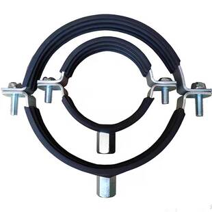 镀锌包胶管卡带螺母抱箍PVC管夹子内丝吊码管卡管道支架固定卡