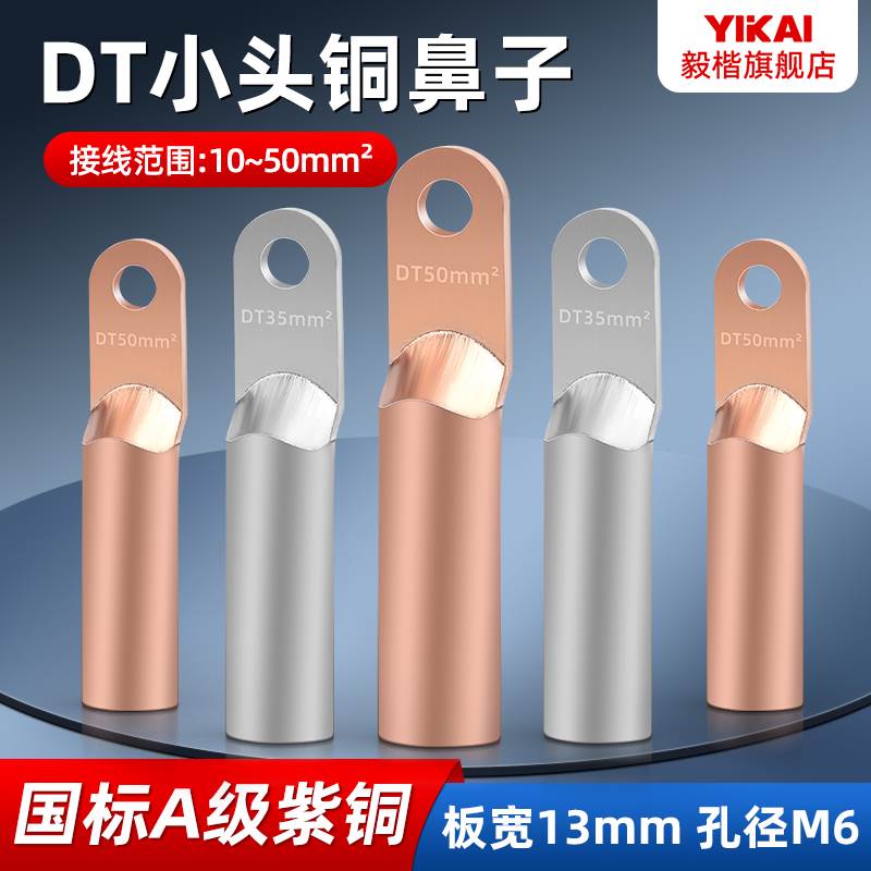 异形空开小头铜鼻子CM1小型塑壳断路器专用DT10/16/25/35/50平方