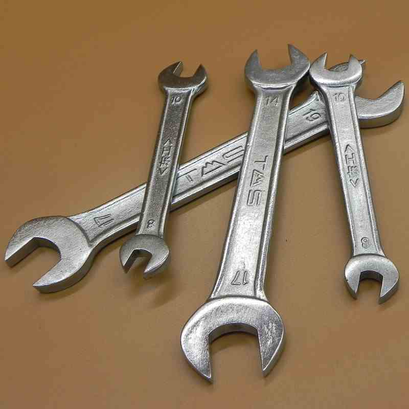 东工双头呆扳手半抛光双头开口扳手套装多功能两用家用呆头扳