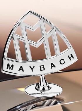 适用于奔驰迈巴赫车标S480S450标志GLS480GLS600引擎机盖立标