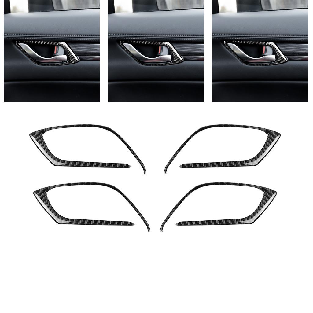 适用马自达mazda6CX-9CX-5内门拉手汽车内饰碳纤维改装配件贴