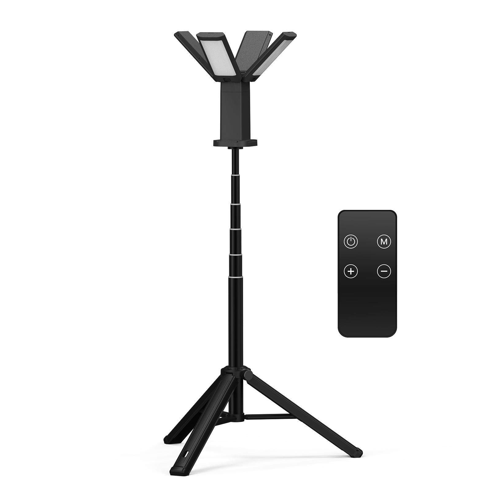 爆款20H超长续航带伸缩支架遥控可充电LED野营灯防水露营灯