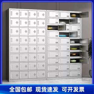 304不锈钢餐盘柜学校饭盒储物柜食堂碗柜员工餐厅带锁多门餐具柜