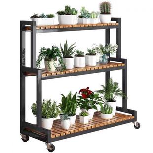 花架室内落地置物架阳台阶梯式花盆支架可移动台层高可调节