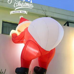 圣诞节装饰品充气爬墙圣诞老人挂件耶诞门头氛围挂饰场景布置摆件