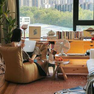 单椅沙发布里甘丁单人沙发复古风设计师创意布艺沙发椅懒人休闲椅