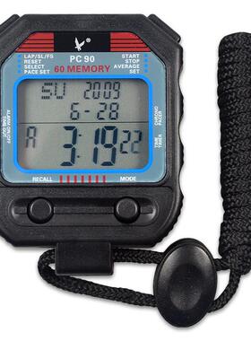 天福秒表PC90三排60道秒表计时器电子秒表倒计时专业裁判计时