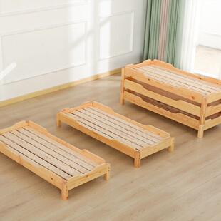 幼儿园实木午睡床儿童午休床宝宝移动叠叠床早教托管班折叠橡木床