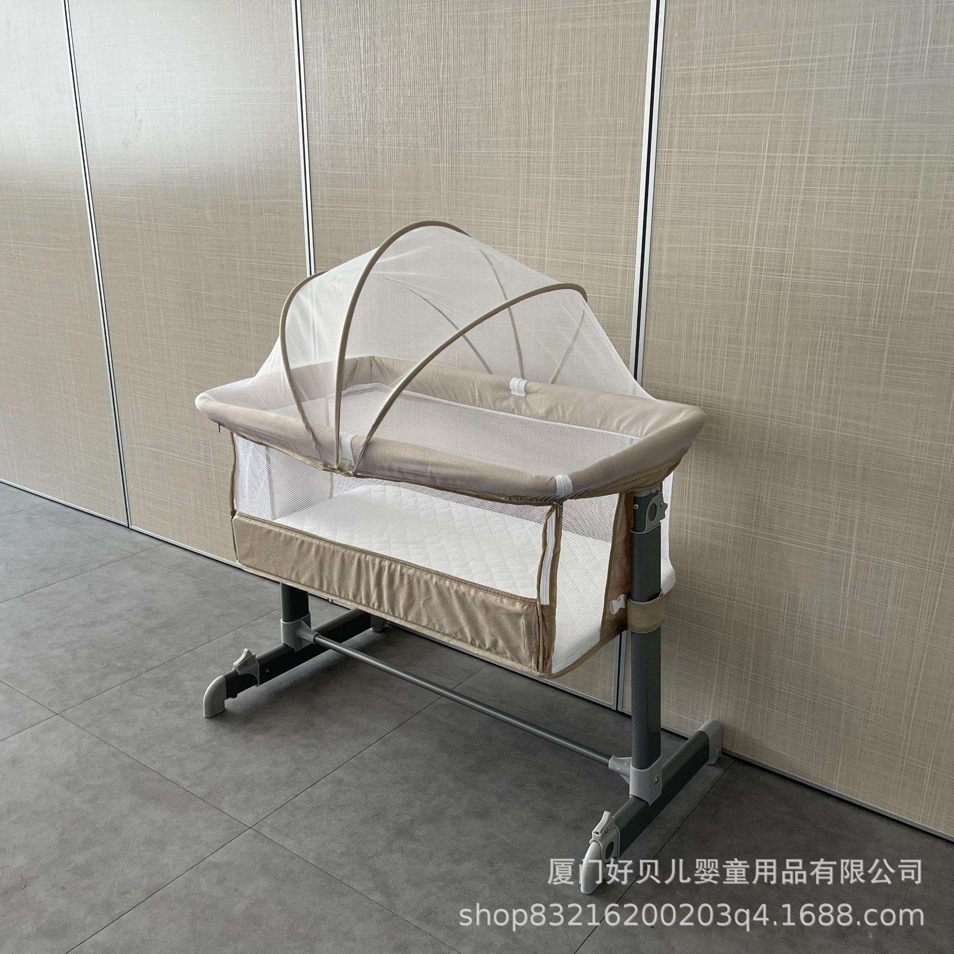 热销婴儿护理床带蚊帐可调节高度