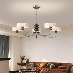 客厅吊灯2024新款中古风简约现代法式复古高级感大厅主灯中山灯具