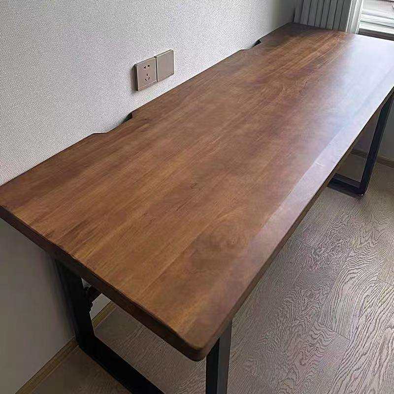 实木双人电脑桌台式家用电竞桌简约卧室书桌工作台两人长桌子