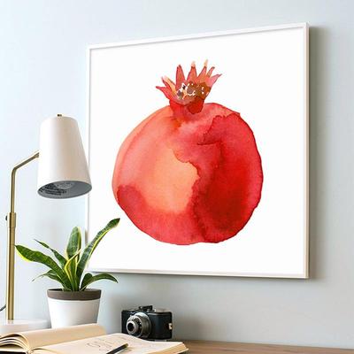 餐厅装饰画红色挂画石榴画单幅水果北欧现代墙画新中式画餐桌摆画