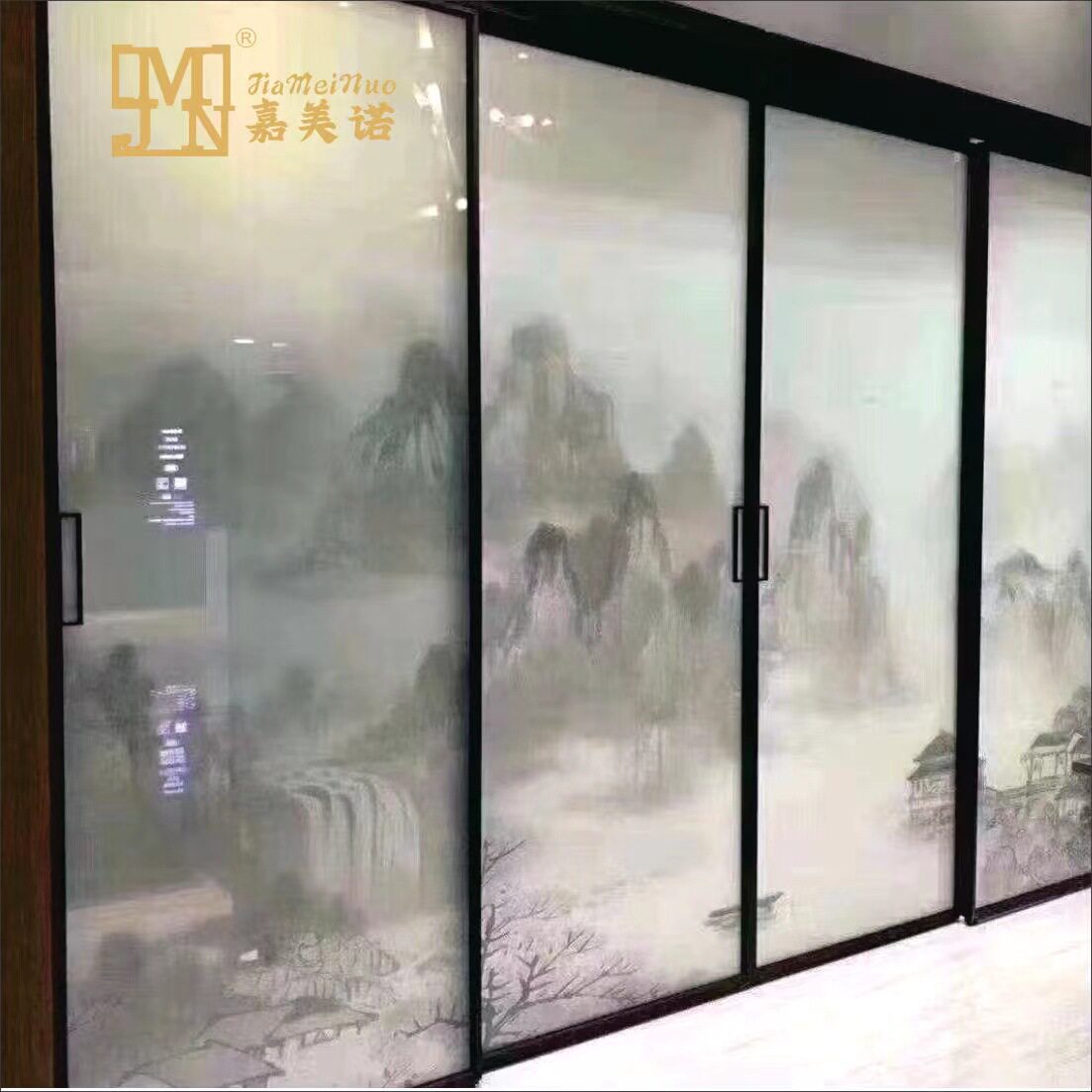 吊轨移门厨房推拉门三联动吊轨阳台卫生间极窄铝合金边框铝移门图片