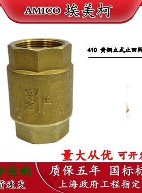 埃美柯  黄铜立式止回阀 H12X-16T 不锈钢弹簧止回阀 H12X-16P