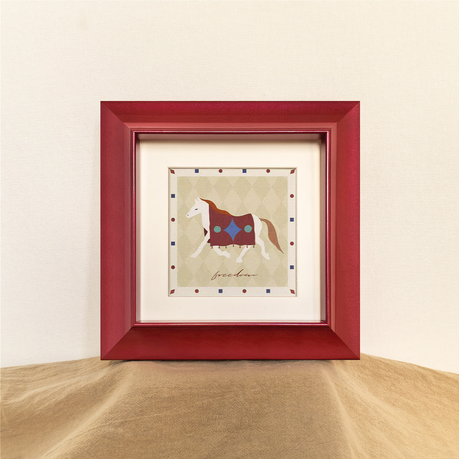 实木简约框窄边红色拼图框证书框小众定制装饰画框油画框挂墙相框