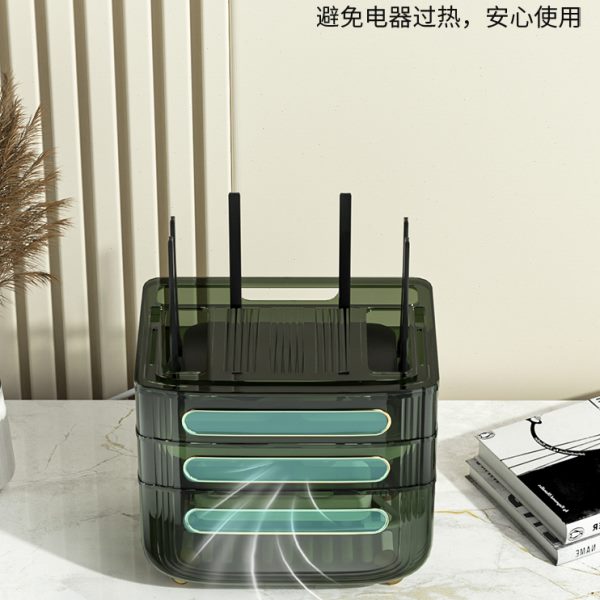路由器收纳盒无线wifi盒子桌面光猫整理线盒放电视机机顶盒置物架