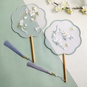 古风刺绣团扇汉服旗袍拍照道具女扇演出表演舞蹈扇新中式 国风扇子