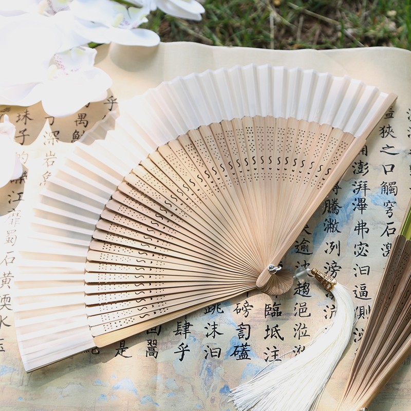 手工复古折扇新中式国风扇子