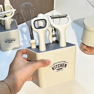 厨房小工具套装 刀具组合收纳盒置物 多功能削皮刀打蛋器手动可携式