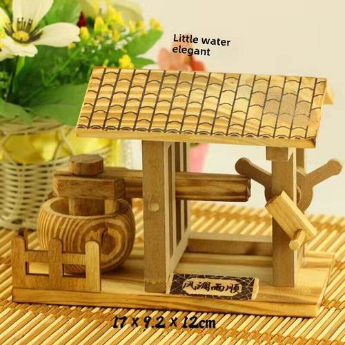 木质工程车模型摆件儿童玩具车挖土机推土机一帆风顺船模型彷真船