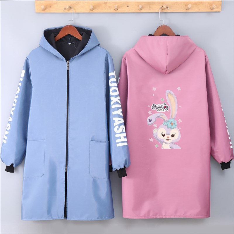 罩衣女外穿围裙带帽子连帽家居z外套防水防油挡风保暖男工作服定